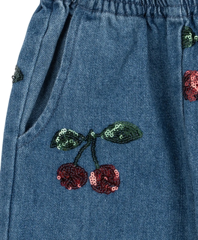 MAGOT SEQUIN FRILL PANTS GOTS CHERRY SEQUIN