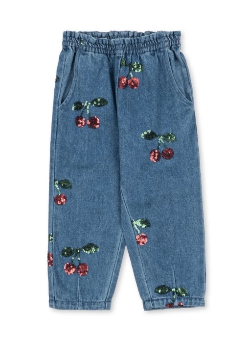MAGOT SEQUIN FRILL PANTS GOTS CHERRY SEQUIN
