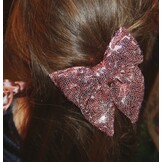 TINDRA SEQUIN BOW HAIR CLIP ROSEWATER