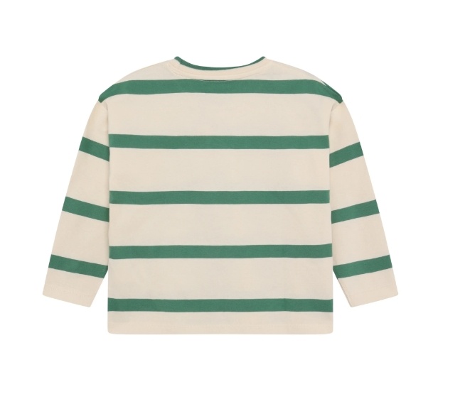 T-shirt LS Stripe Oversize Deep Grass Green