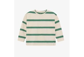 T-shirt LS Stripe Oversize Deep Grass Green