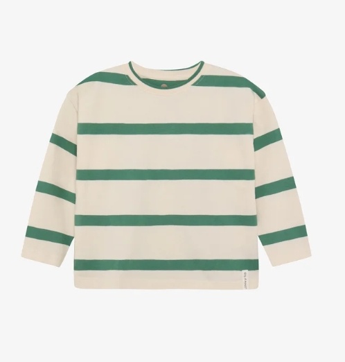 T-shirt LS Stripe Oversize Deep Grass Green