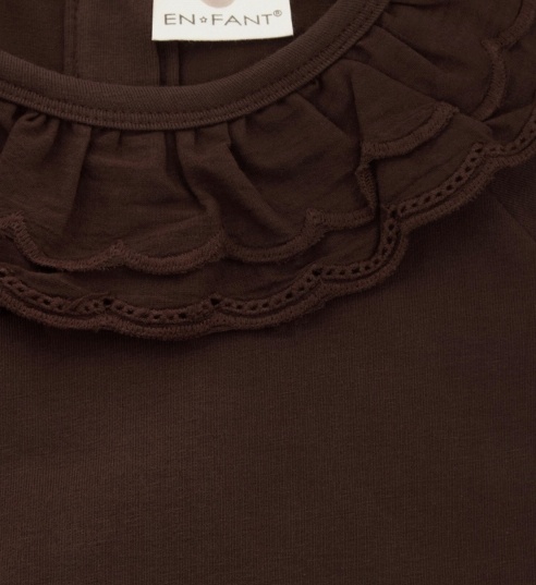 T-shirt LS Collar Deep Mahogany