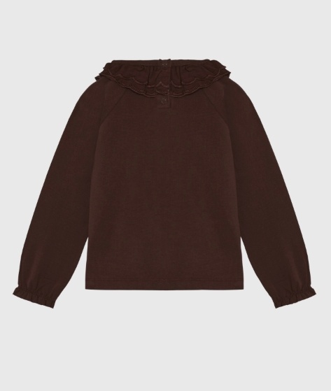 T-shirt LS Collar Deep Mahogany
