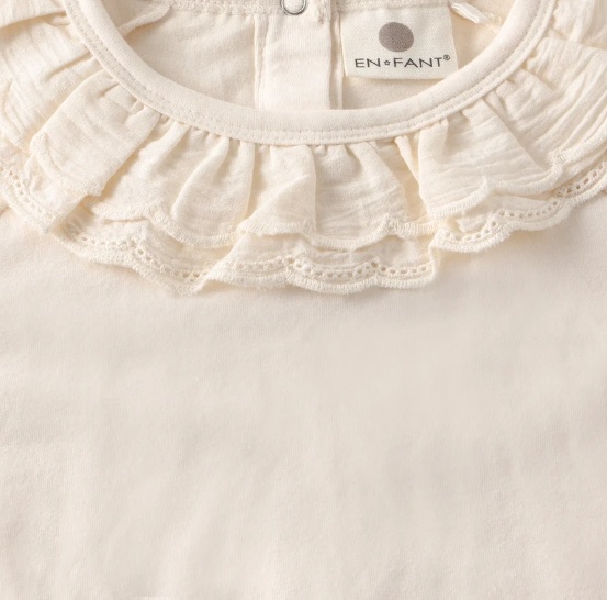 T-shirt LS Collar Pearled Ivory
