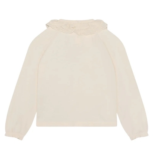 T-shirt LS Collar Pearled Ivory
