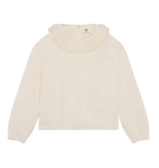 T-shirt LS Collar Pearled Ivory