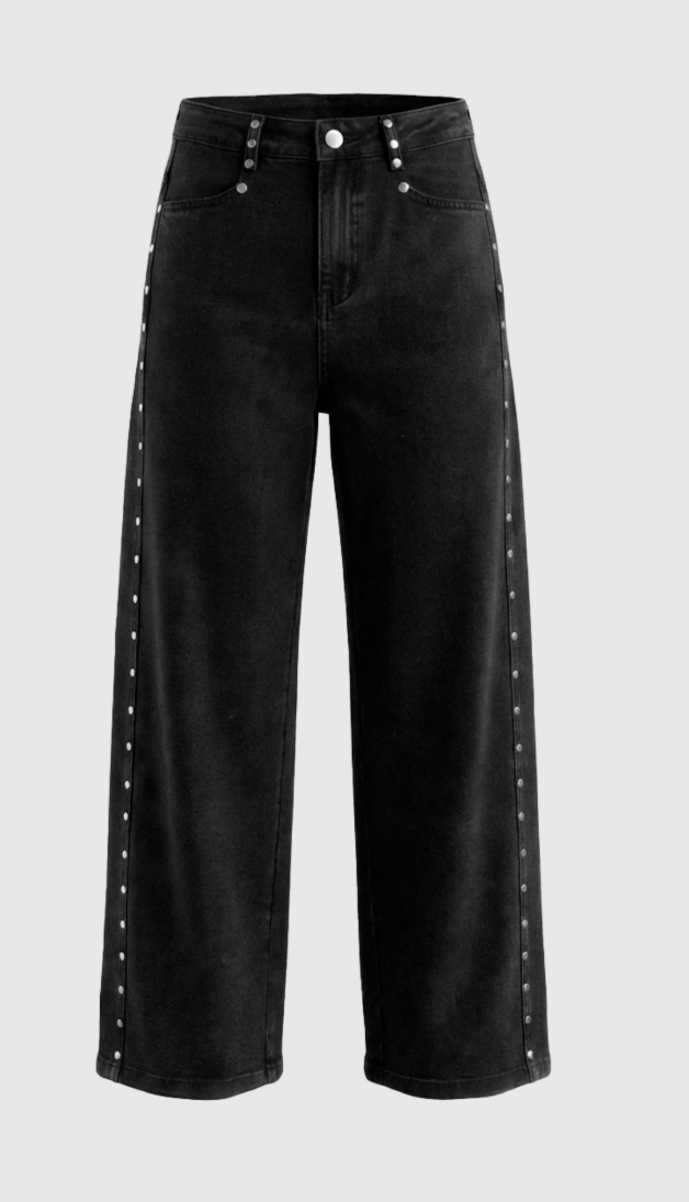 WBLKATE HW WIDE JEANS WASHED BLACK DENIM
