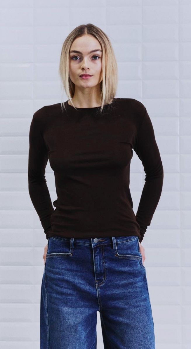 WBLJOSEFINE LS TEE DARK BROWN