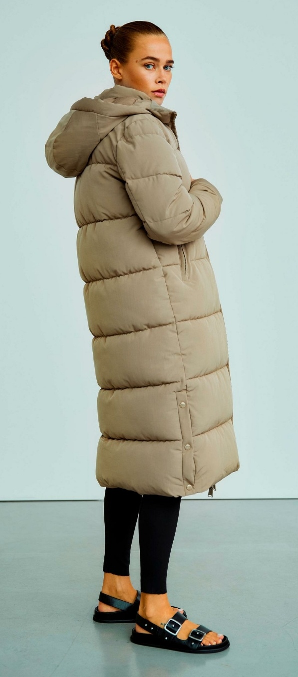 WBLGLORIAN LONG PUFFER COAT LEAD GRAY