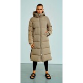 WBLGLORIAN LONG PUFFER COAT LEAD GRAY