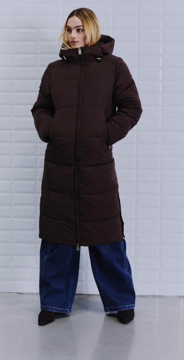 WBLGLORIAN LONG PUFFER COAT BRACKEN BROWN