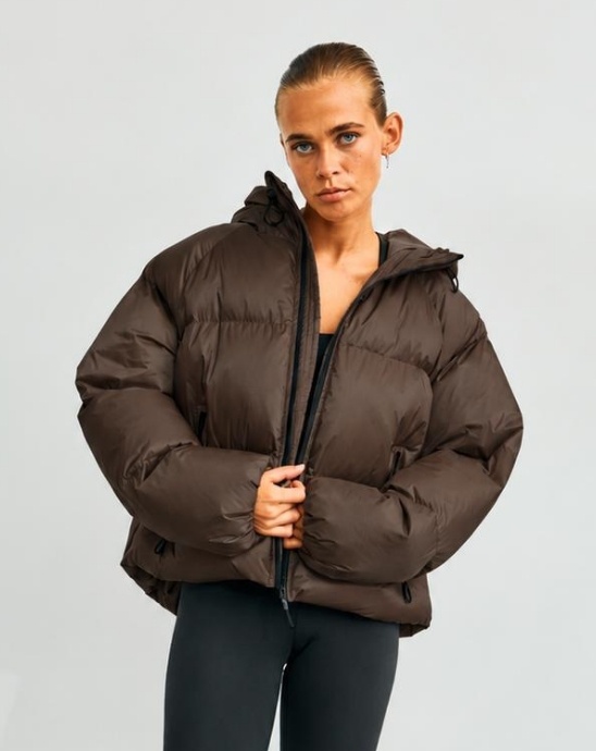 WBLEMMA SHORT DOWN PUFFER JKT DARK BROWN