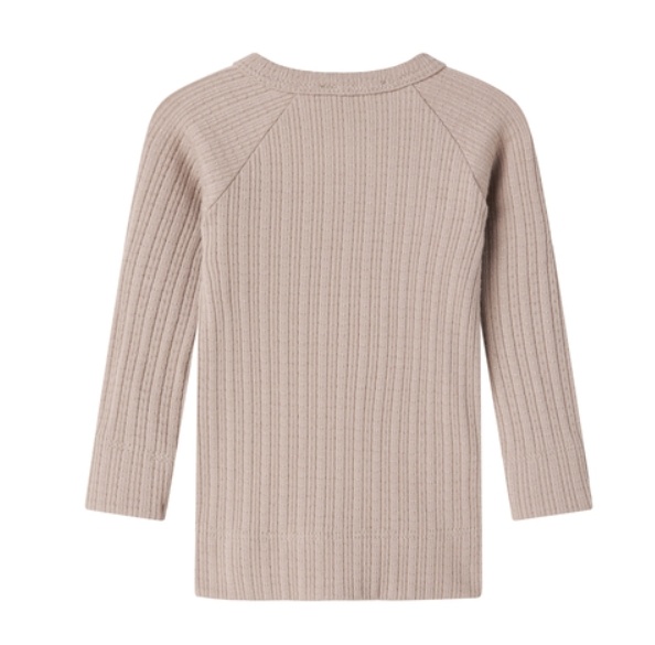 Tut Wrap LS Modal Pointelle Rib Soft Beige