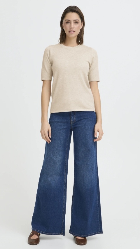 Ihluls o neck ss oatmeal melange
