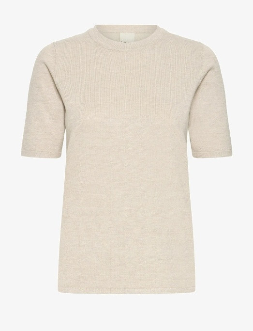 Ihluls o neck ss oatmeal melange