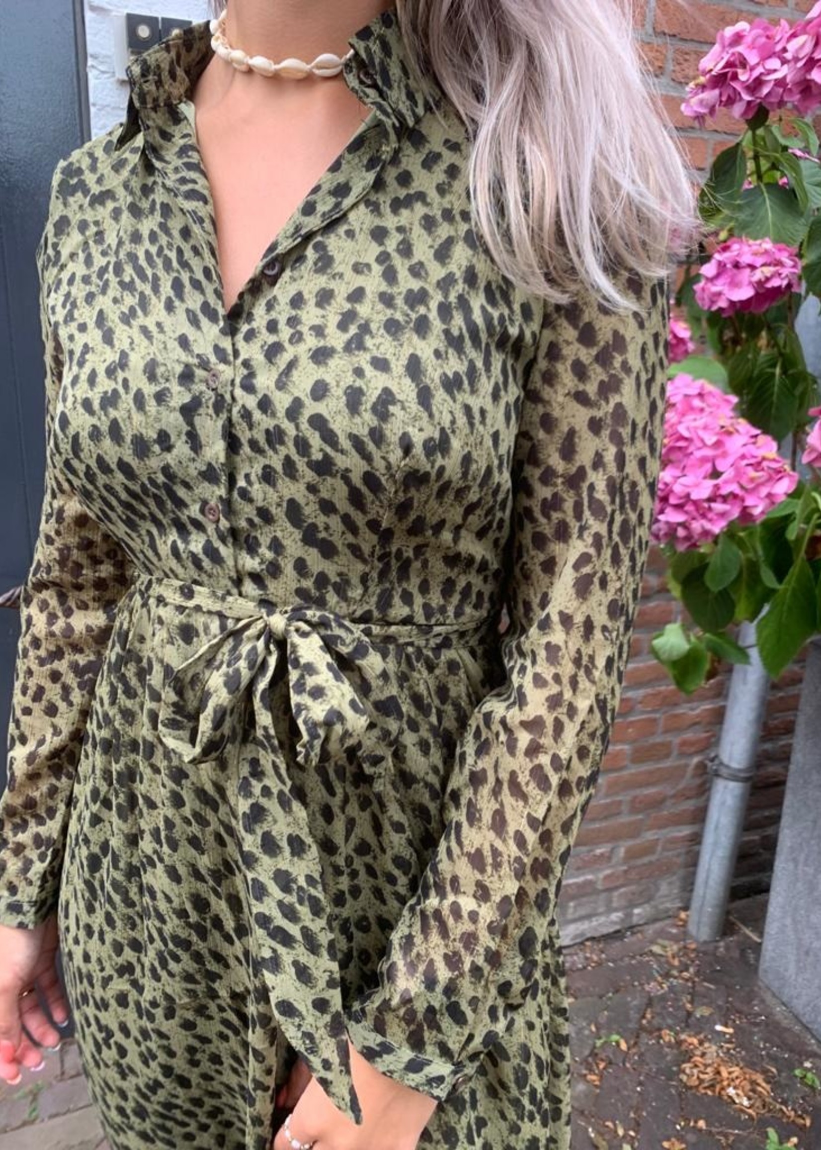 Maxi dress cheeta - groen