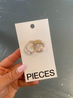 Pieces Pieces - Ringenset gold/pink