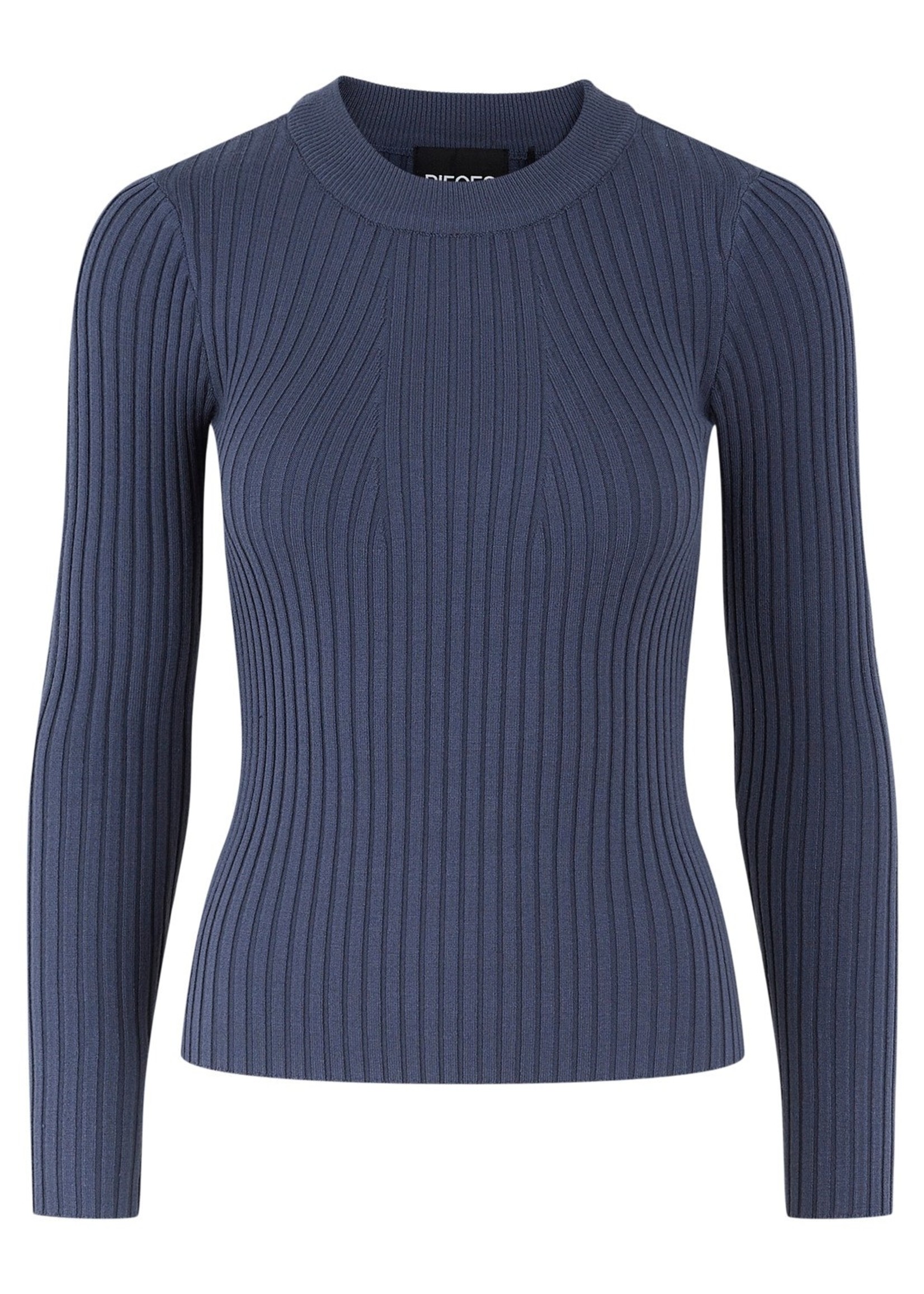 Pieces - Crista neck knit - Ombre blue