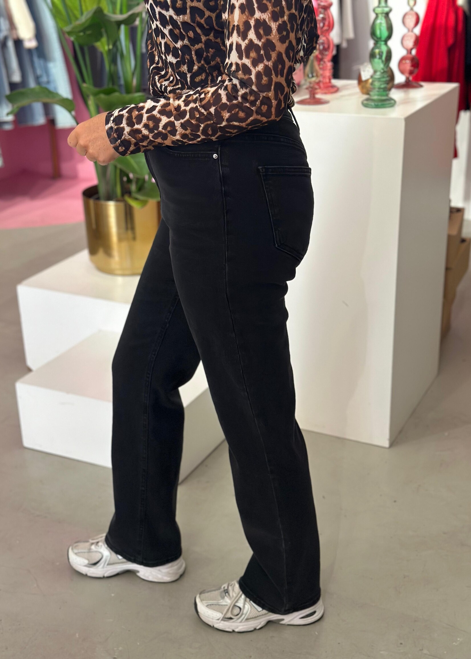 Pieces Pieces Kelly straight jeans - zwart