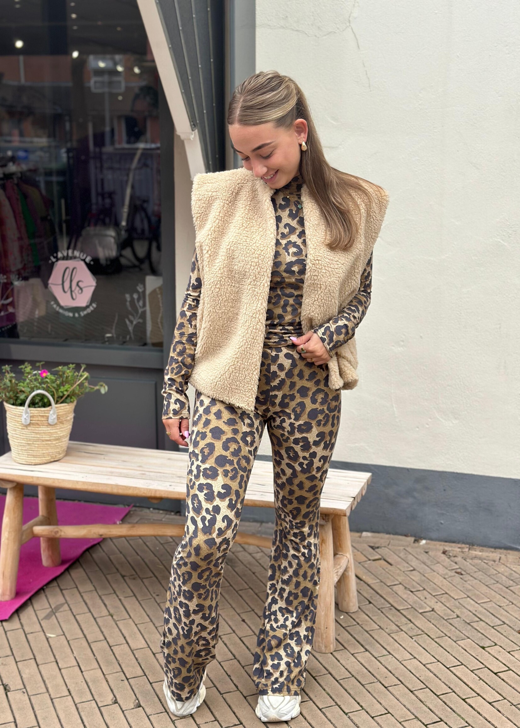 Colourful Rebel Colourful Rebel Leopard flare pants