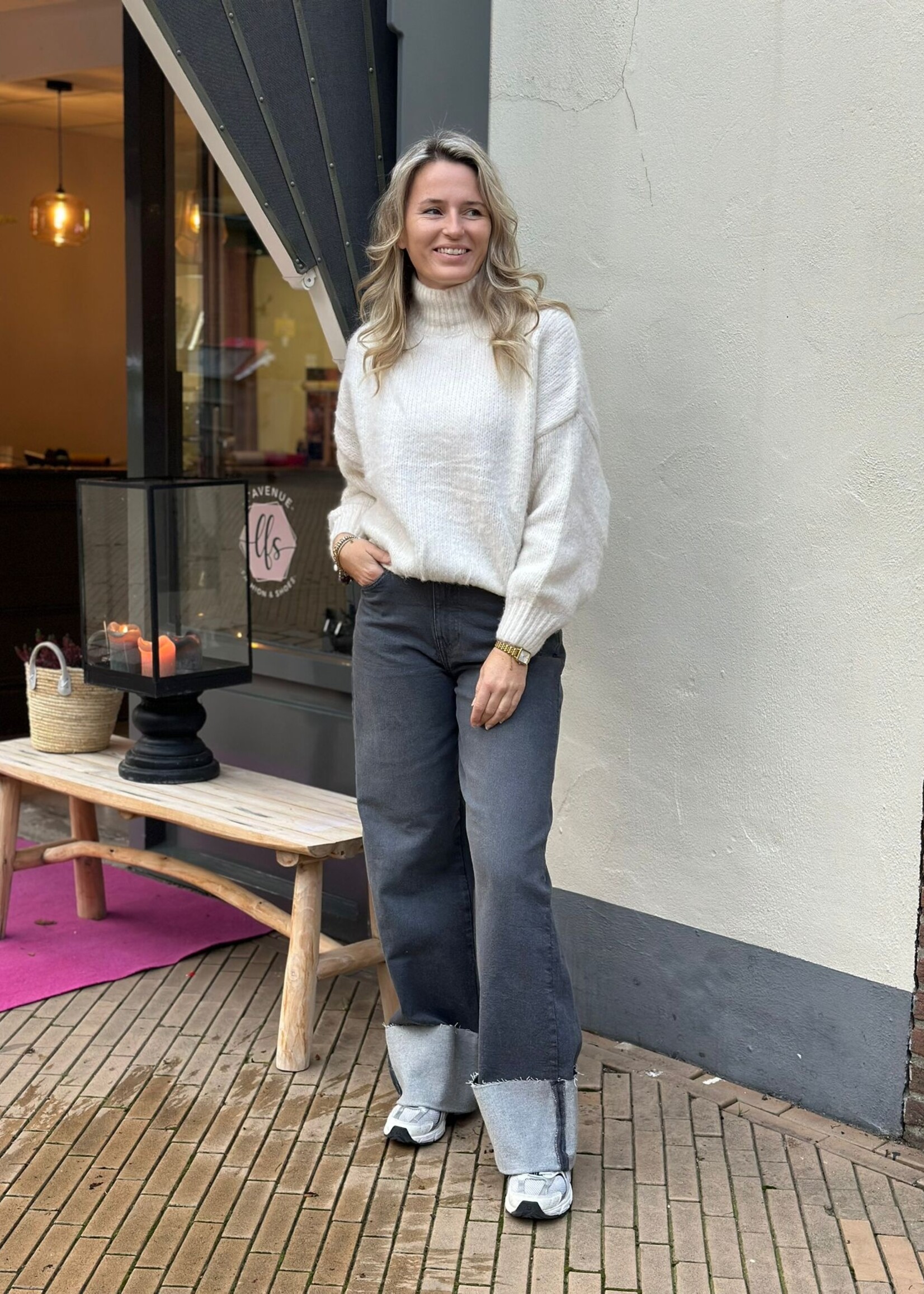 Pieces Pieces Straight Fold up Jeans