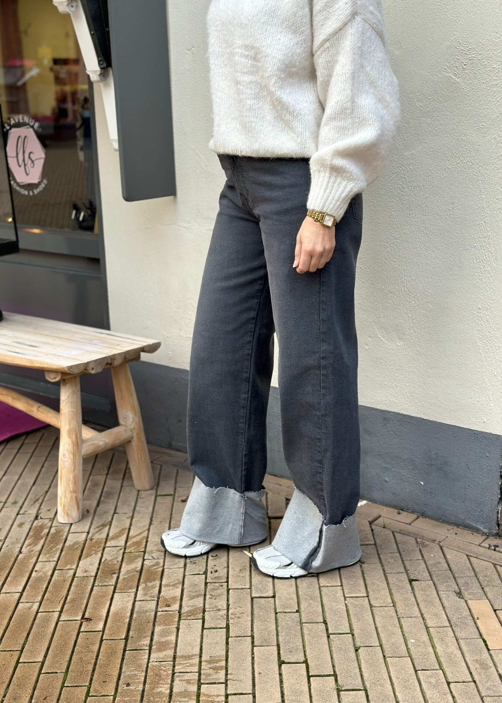 Pieces Pieces Straight Fold up Jeans