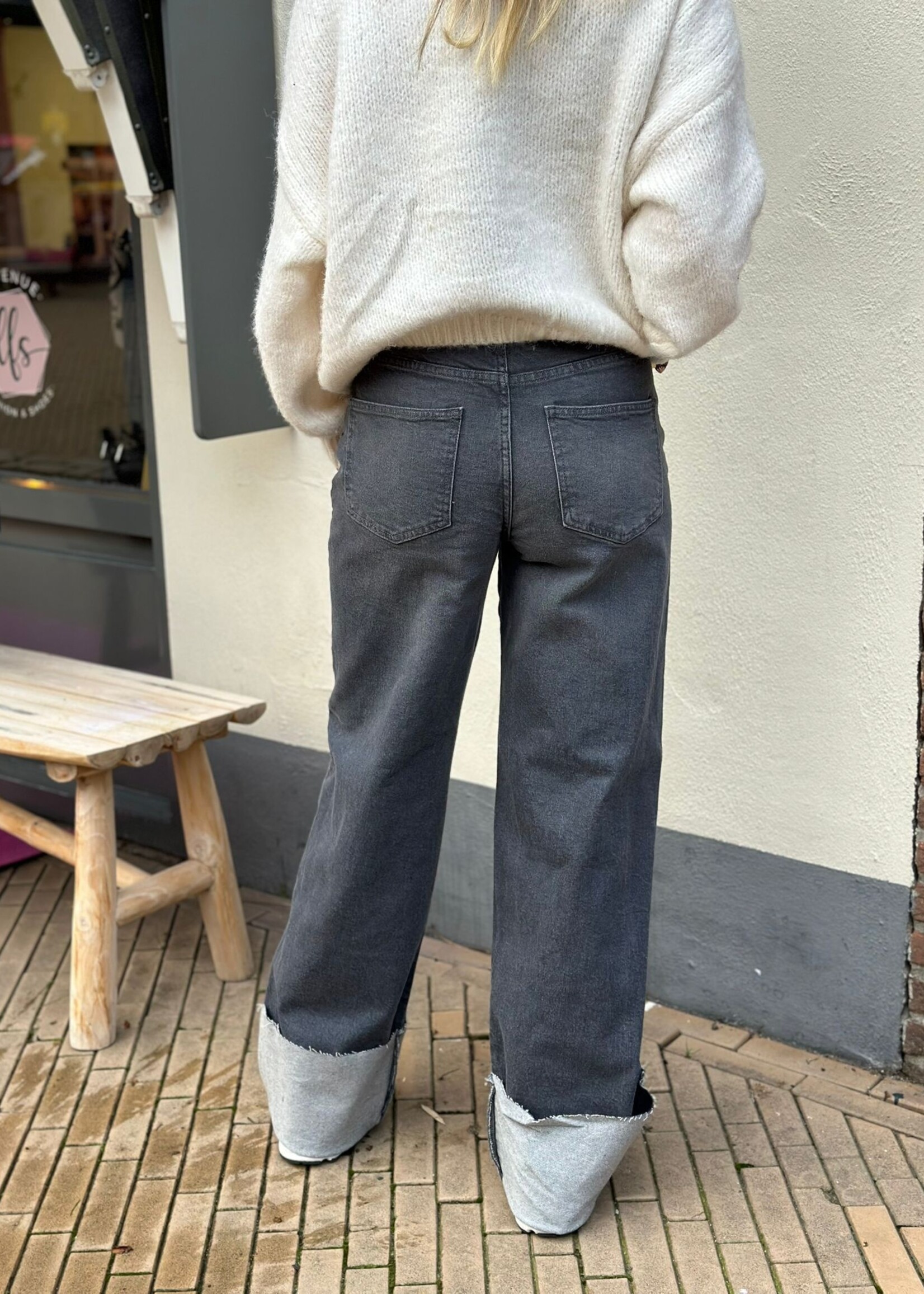 Pieces Pieces Straight Fold up Jeans