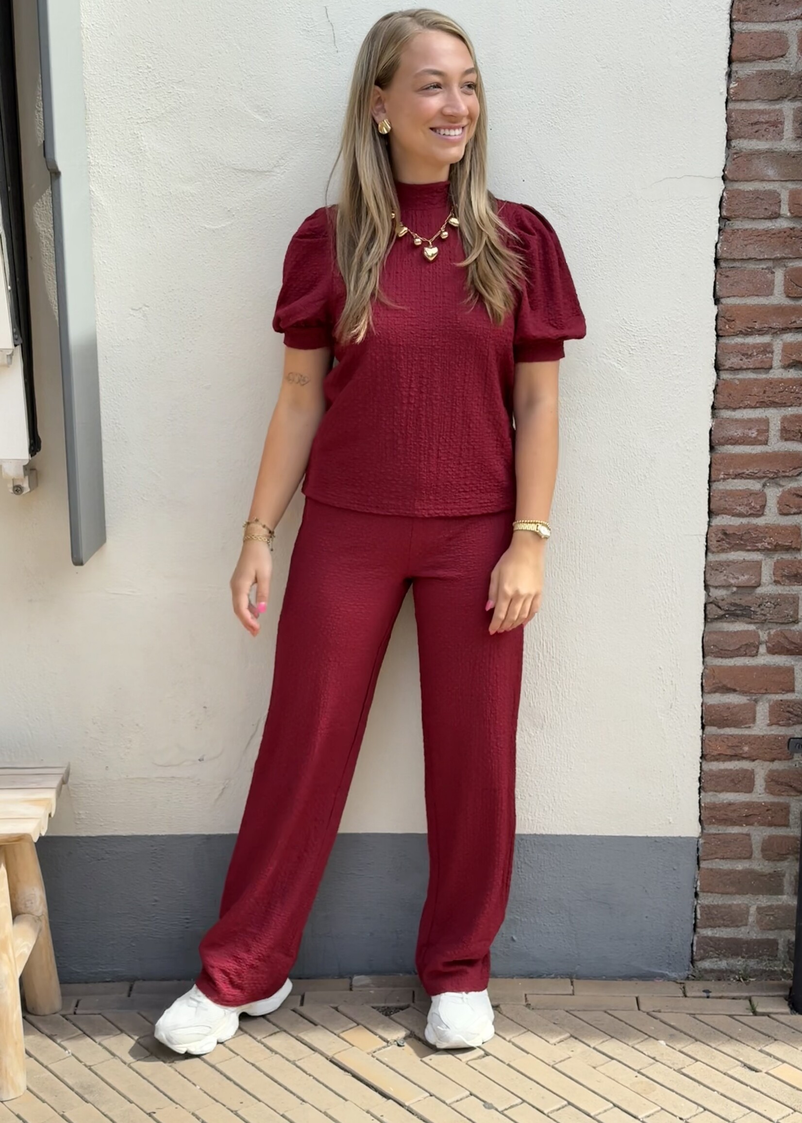 Pieces Pieces Jamal high neck top - Red -