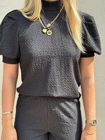 Pieces Pieces Jamal high neck top - black