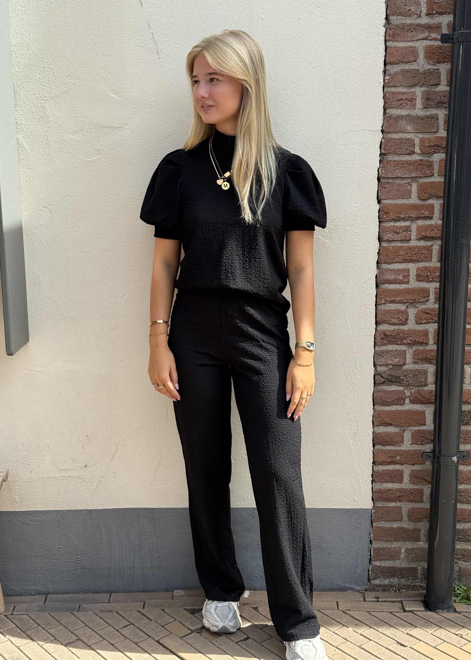 Pieces Pieces Jamal high neck top - black