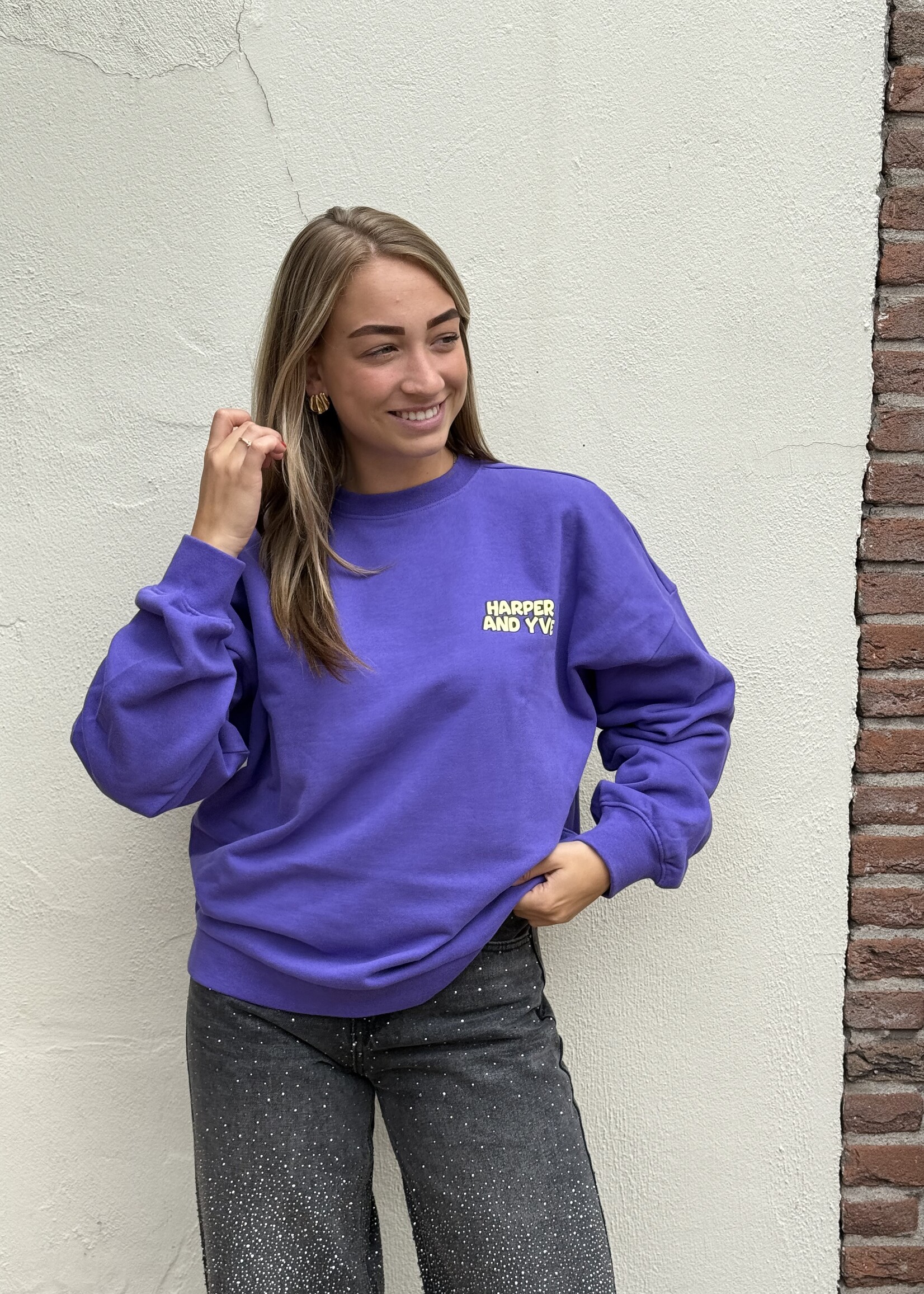 Harper & Yve Harper & Yve - No Drama Club sweater paars -