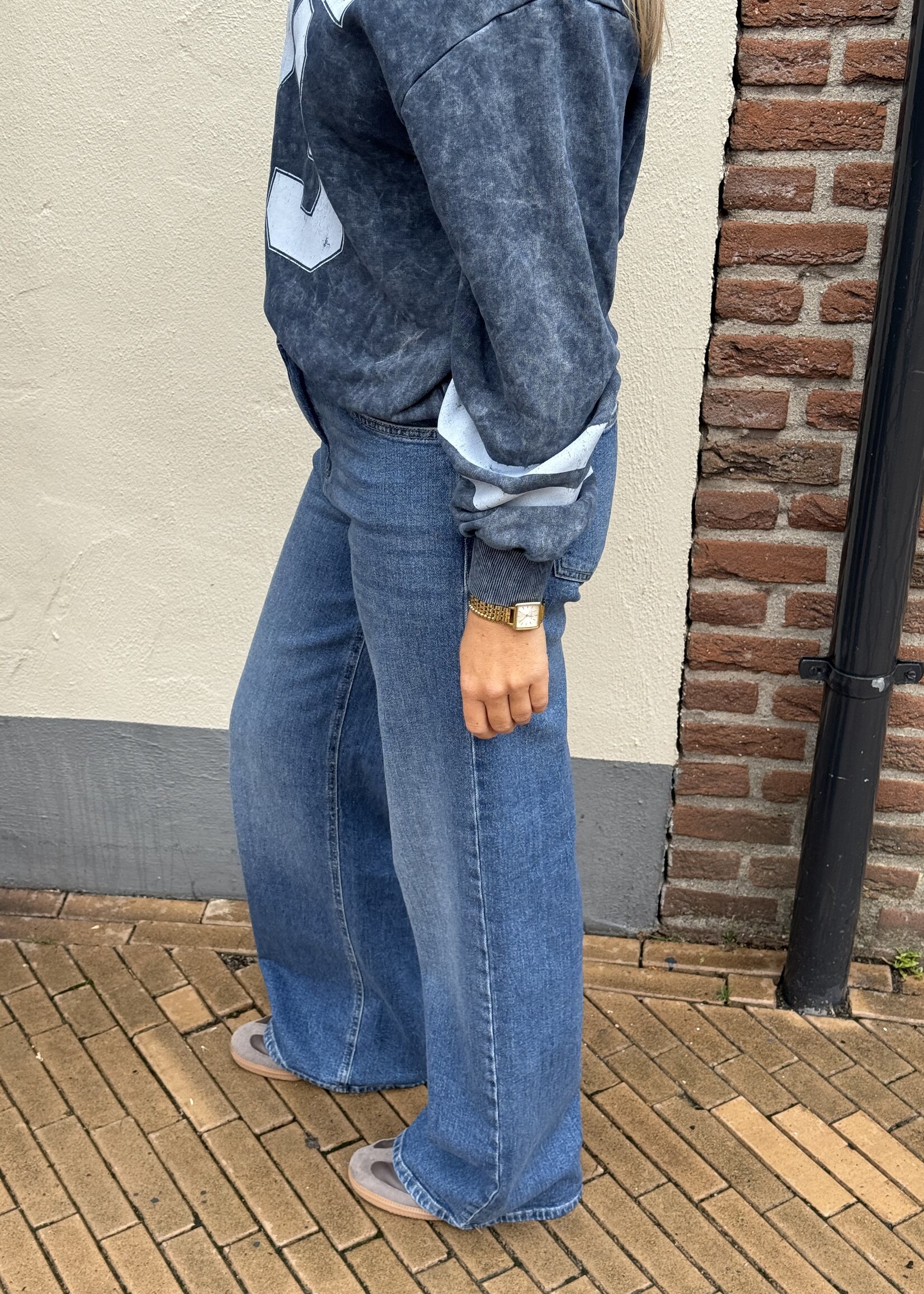 Colourful Rebel Colourful Rebel - Acid sweater Blue