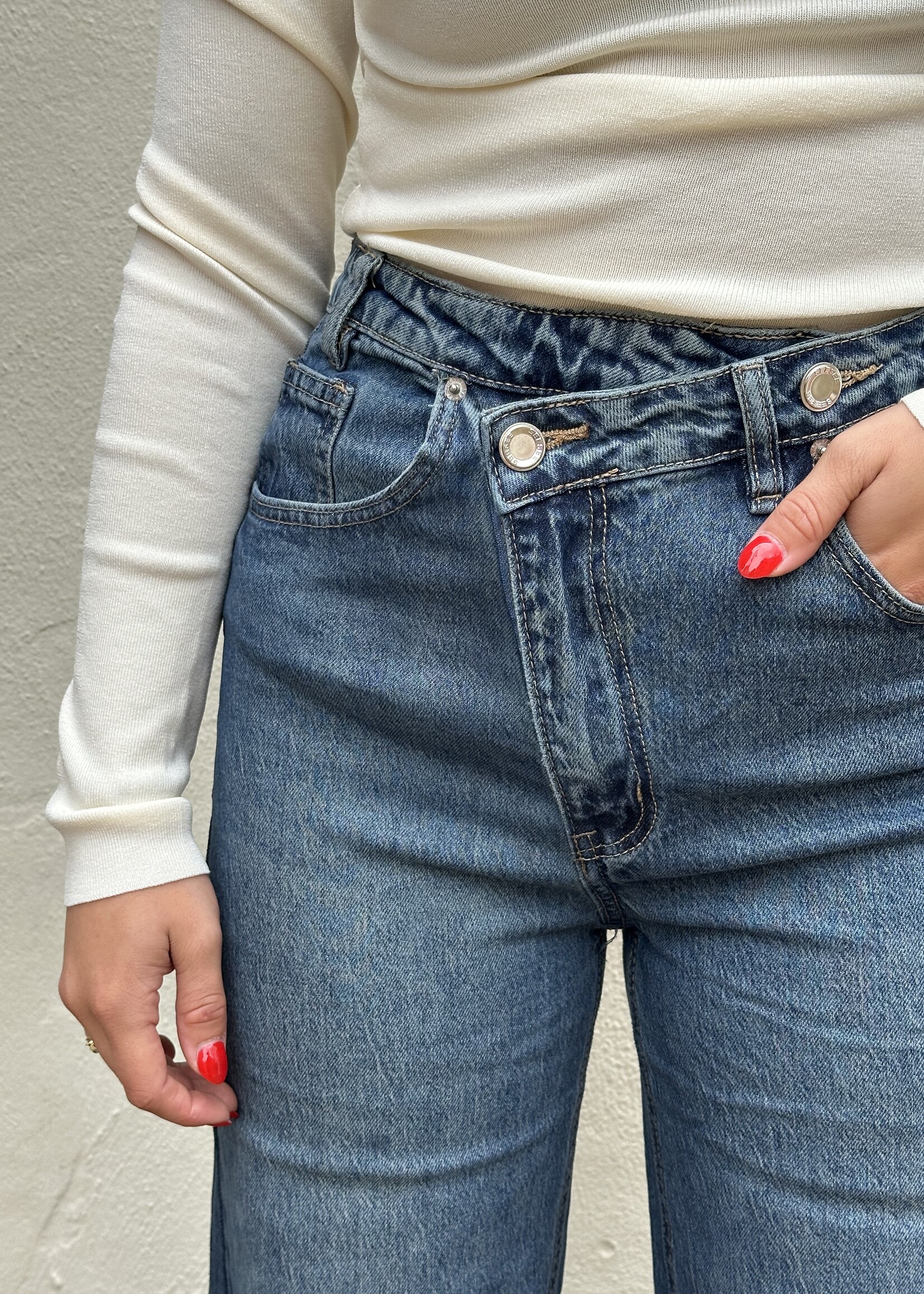 Jeans blue - schuine knoop