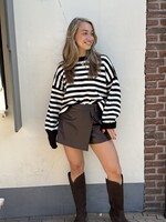 Trui Stripes -  brown white