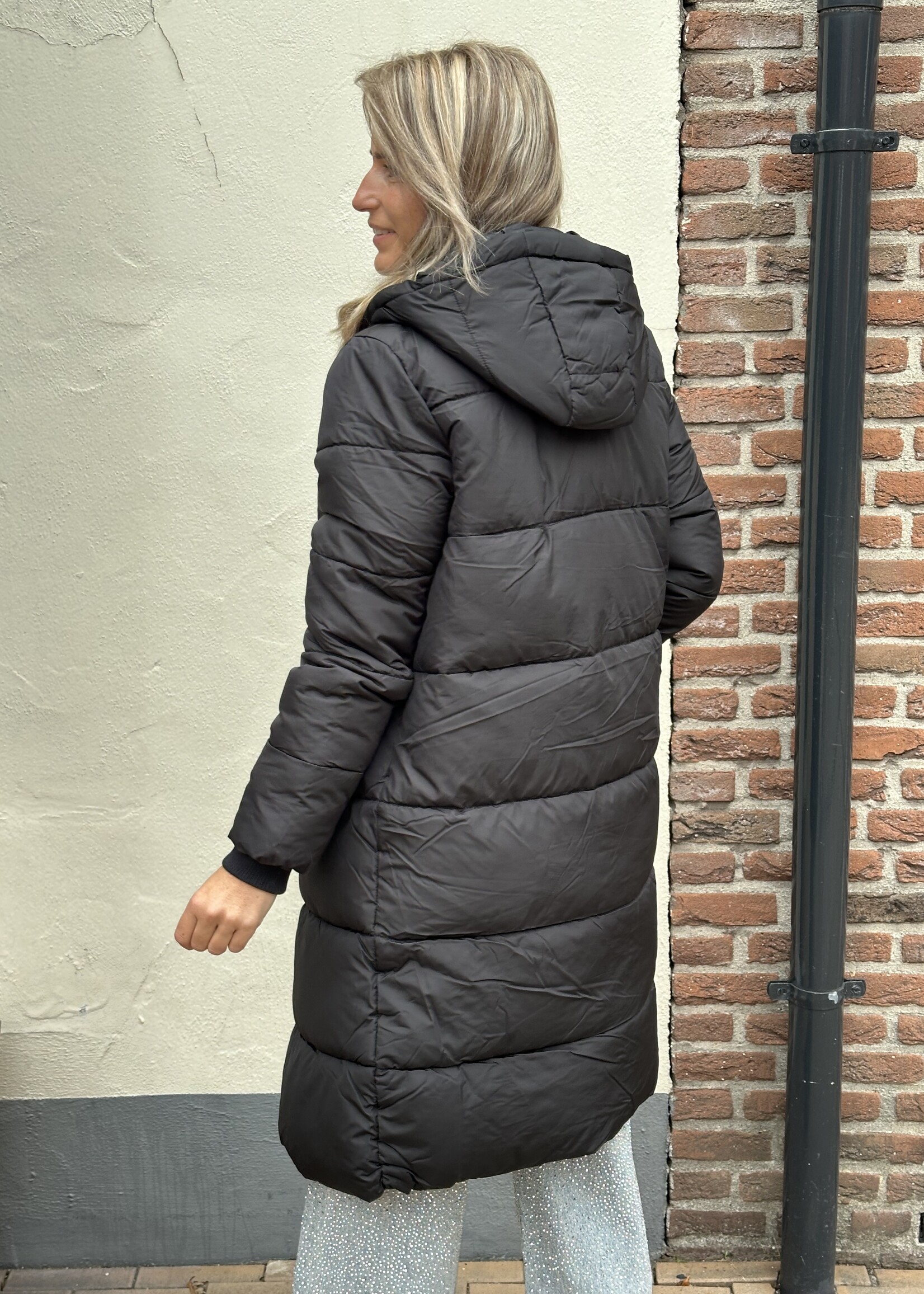 Pieces Pieces Long Puffer Jacket  - zwart -