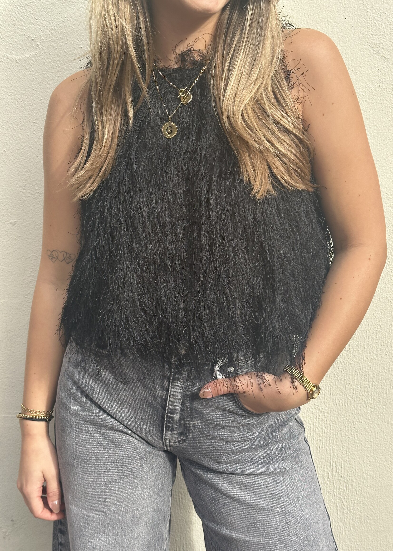 Party top - zwart