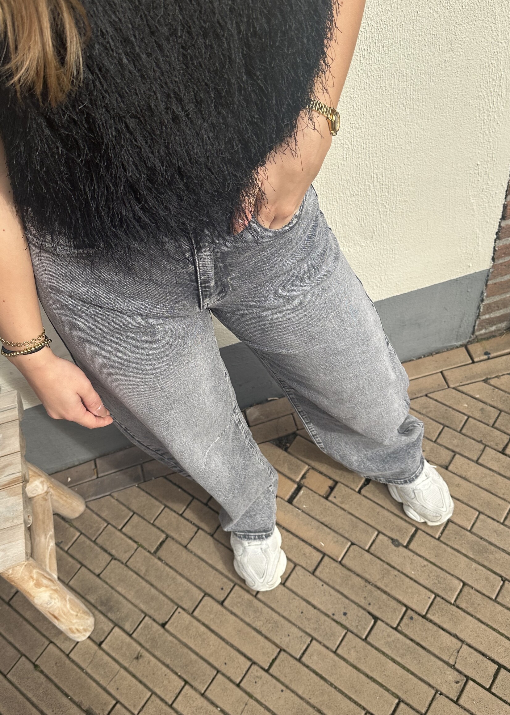 Queen Hearts Jeans Feline - grijs -