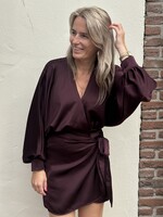 Ambika Overslagjurk - Wine Red -