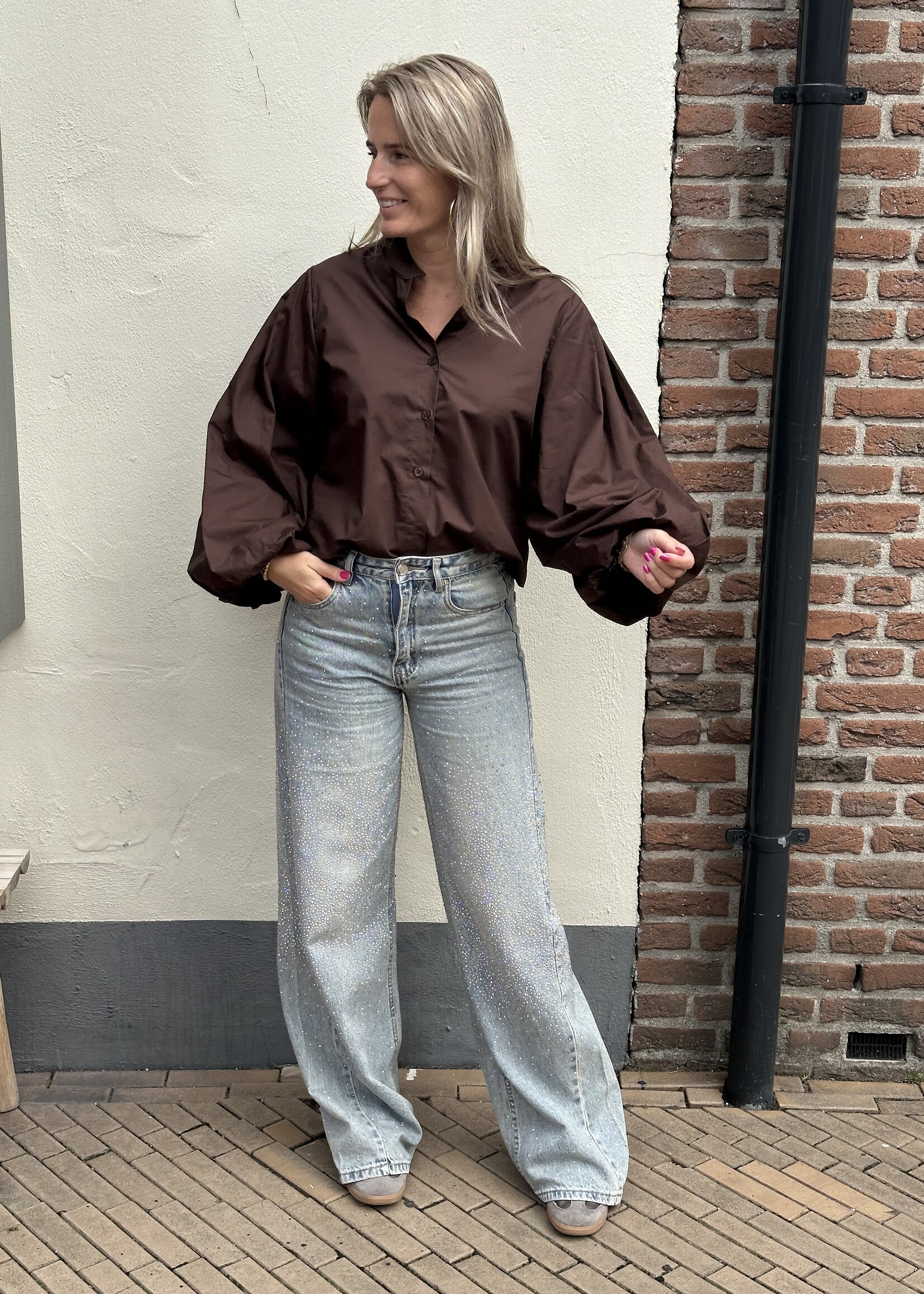 Blouse Ballon brown - one size