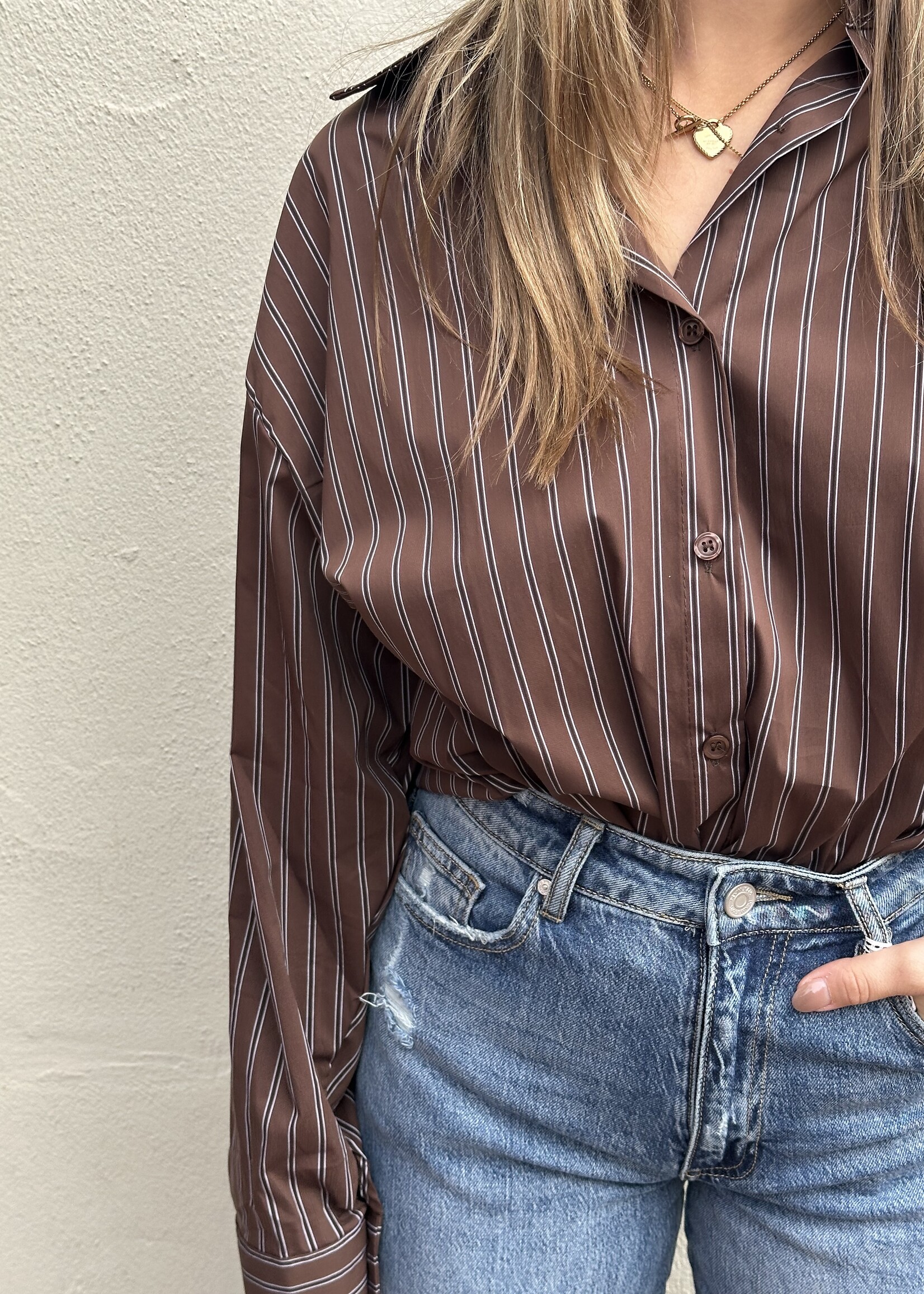 Blouse stripes brown - one size
