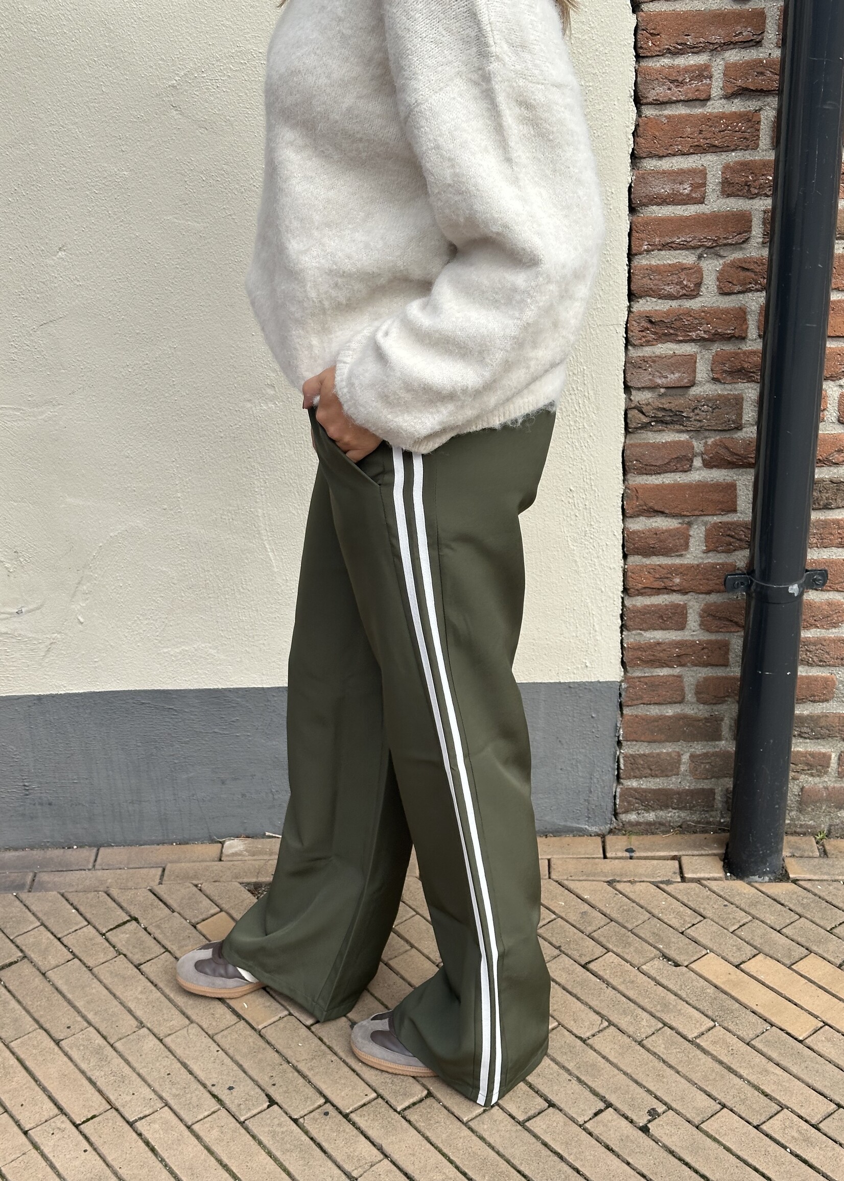 Pantalon stripes - Groen