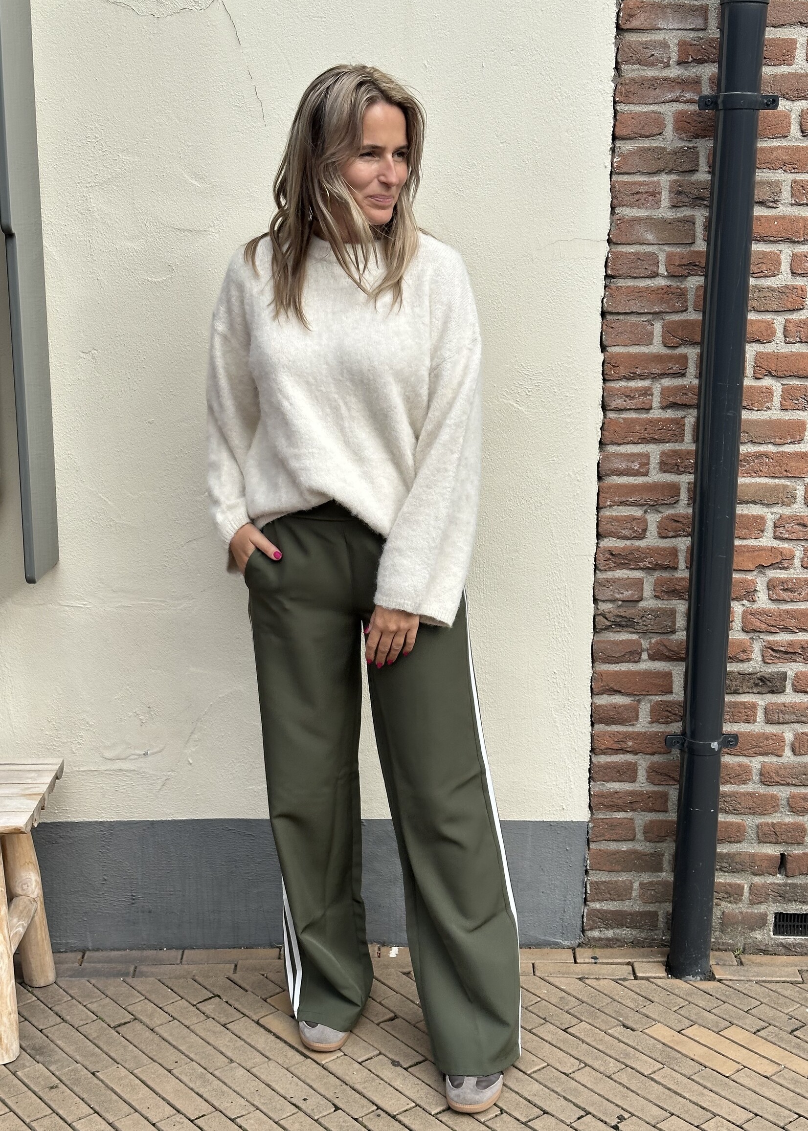 Pantalon stripes - Groen