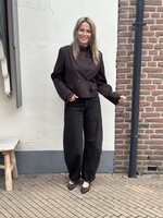 Ambika Cropped blazer - dark brown