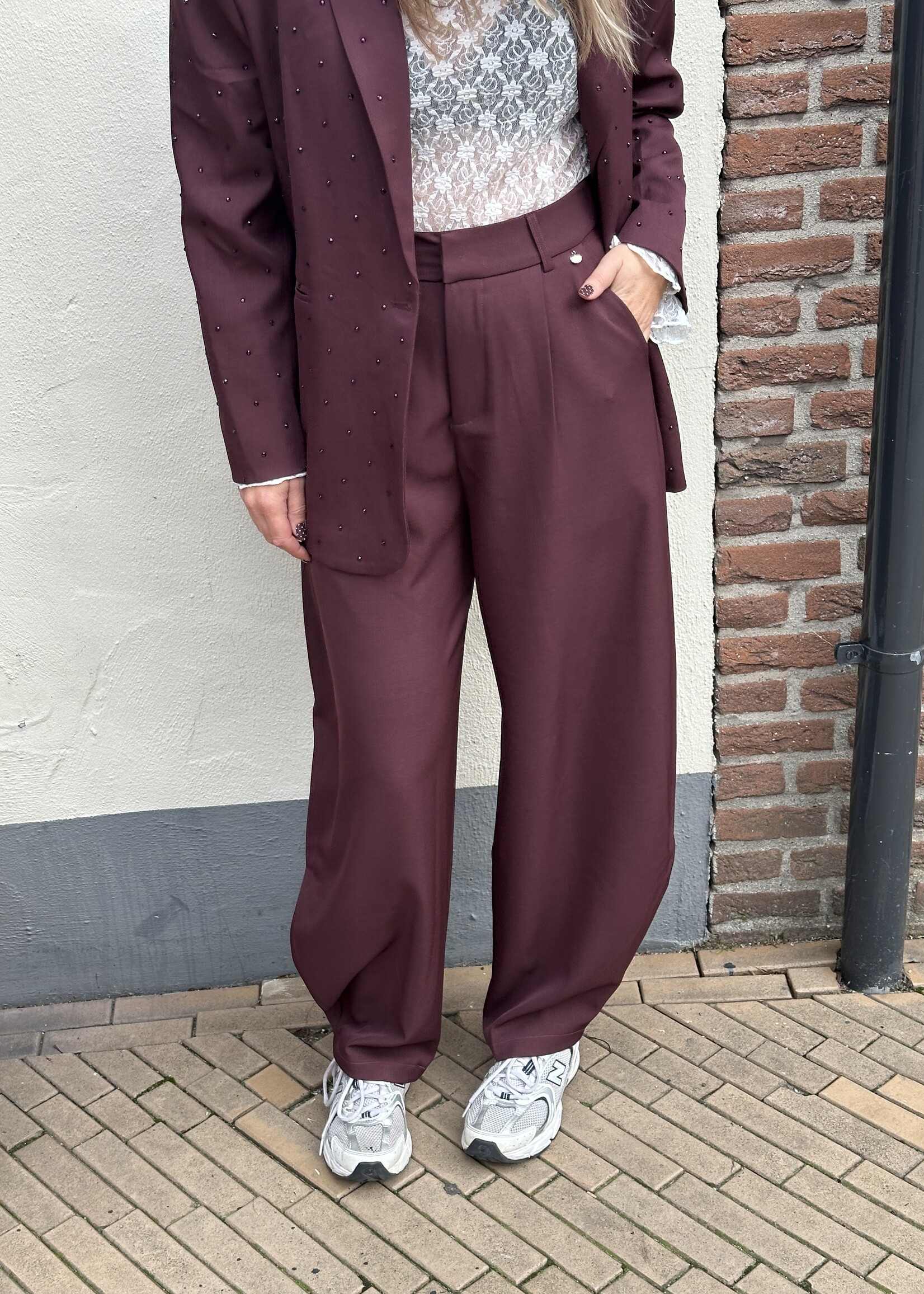 Ambika Pantalon Ballon fit - Wine red