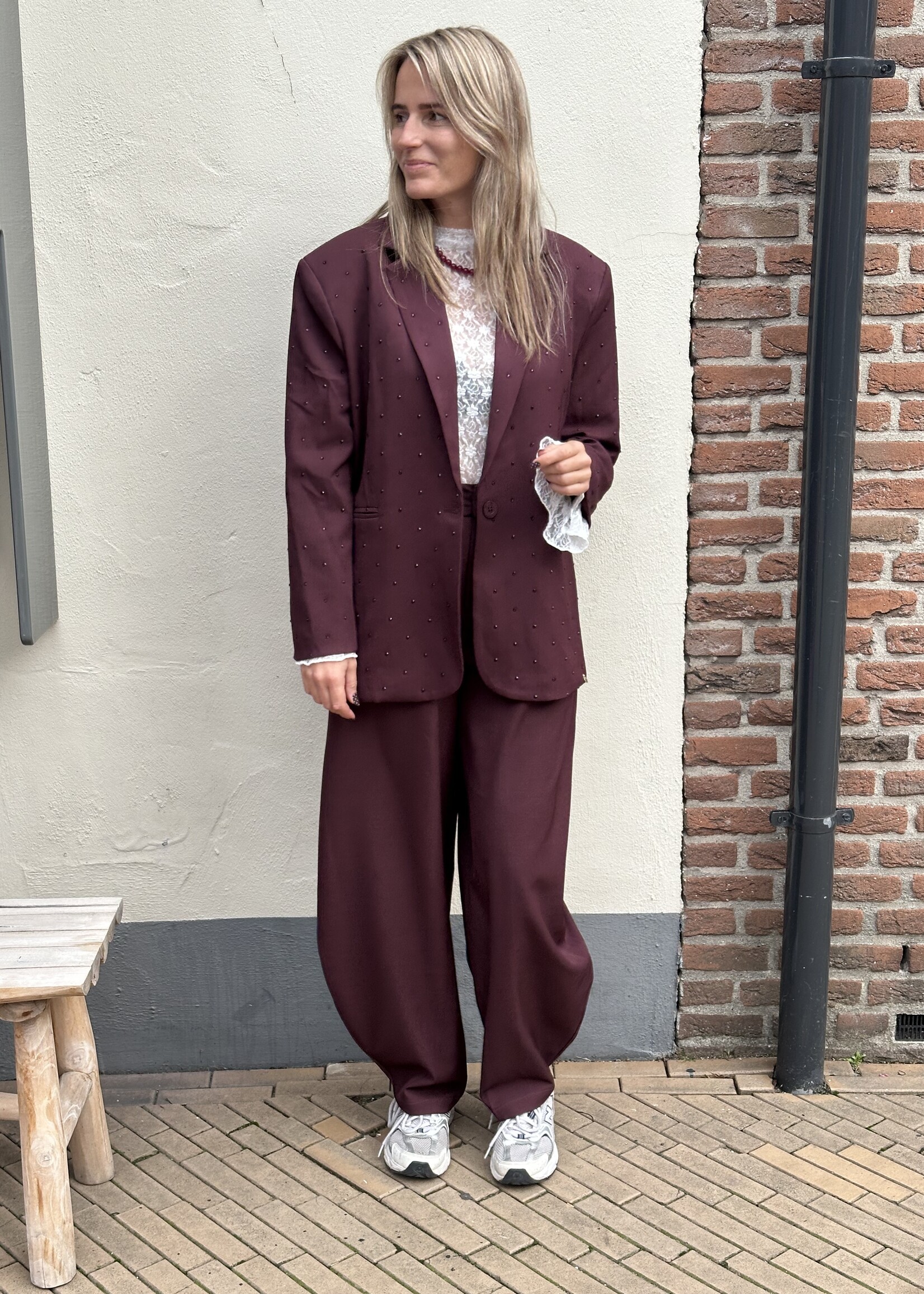 Ambika Pantalon Ballon fit - Wine red