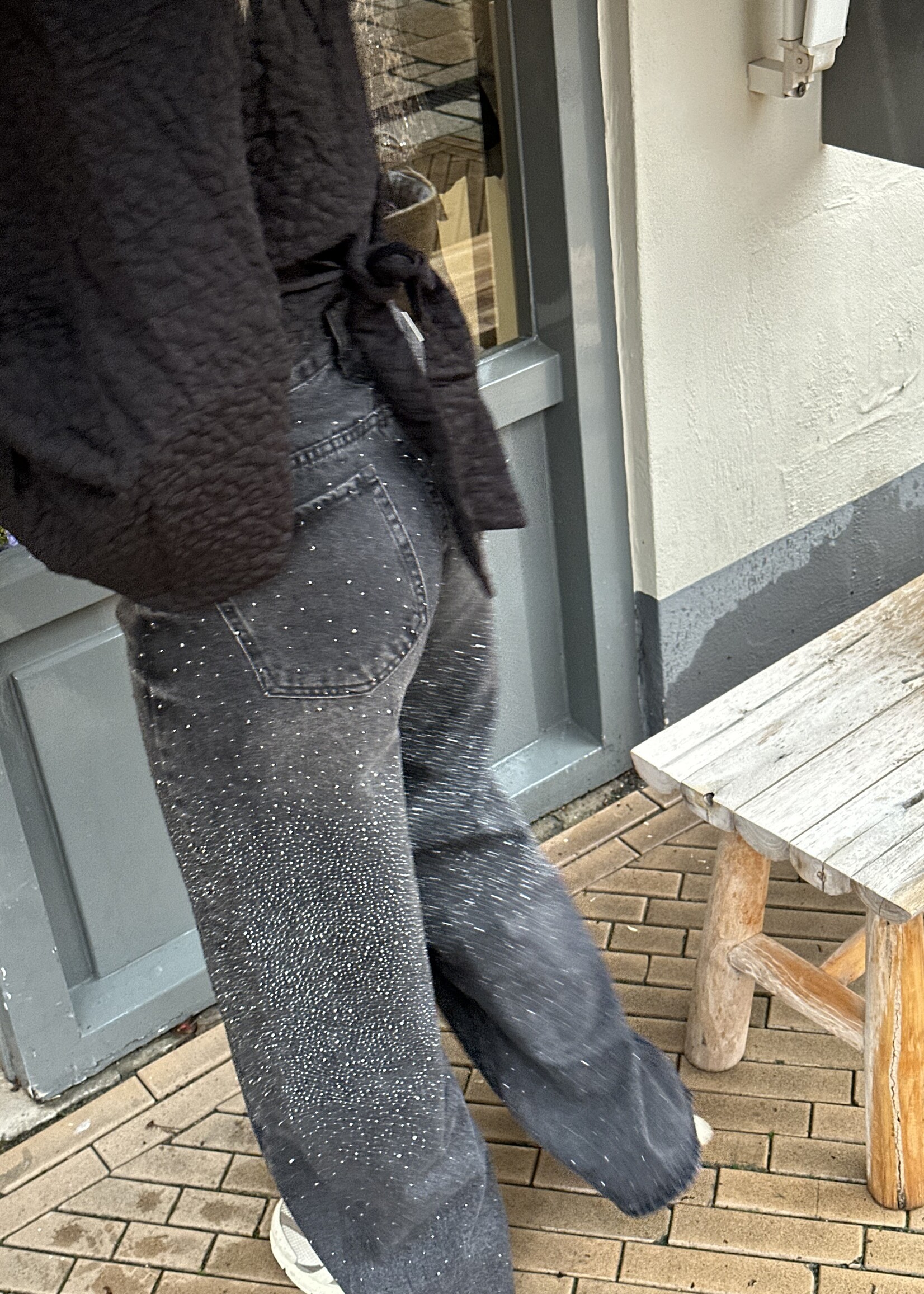 Jeans Sparkles - straight - black