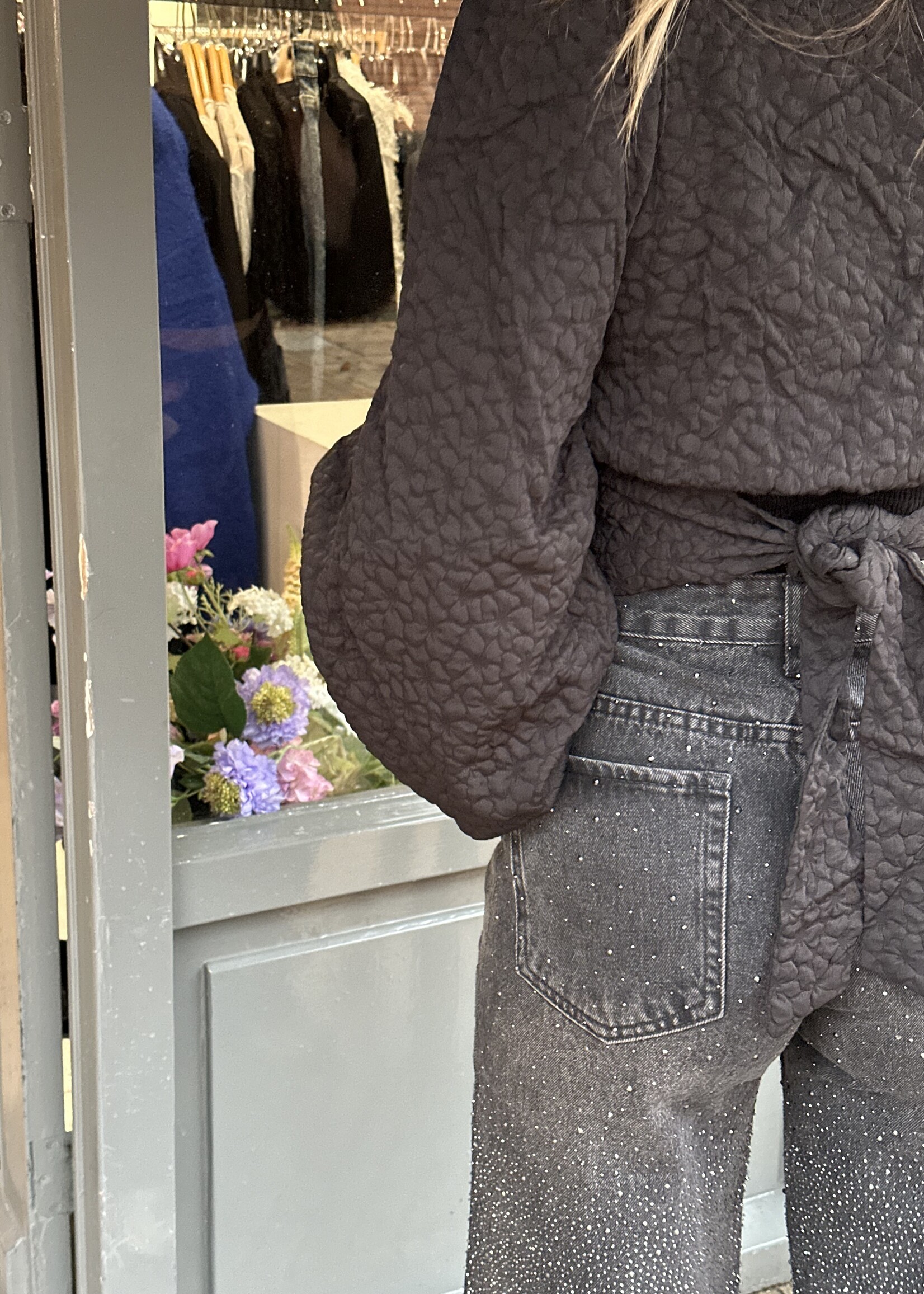 Jeans Sparkles - straight - black