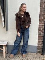 Fluffy gilet - brown-