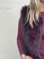 Fluffy gilet - bordeaux